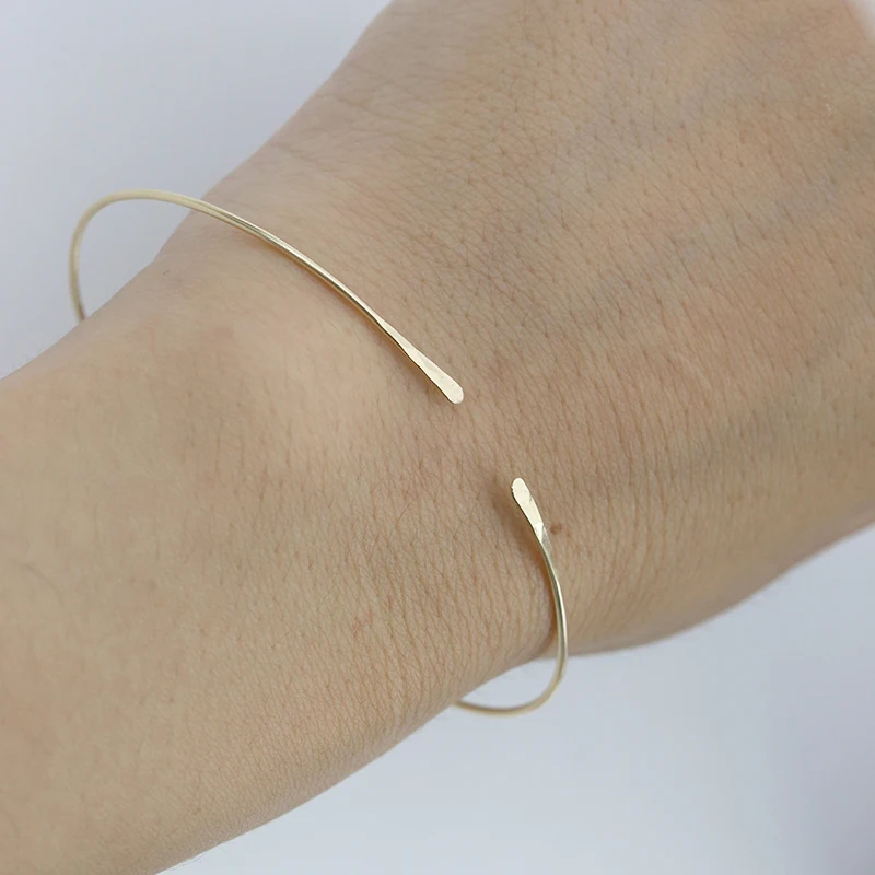 Online PINJEAS martillado apilable brazalete pulsera minimalista textura brazalete ajustable brazalete abierto cumpleaños