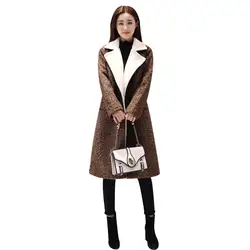 Женское шерстяное пальто 2019 зимняя куртка женская мода дикое Женское шерстяное пальто длинный плащ пальто теплая куртка Женское шерстяное