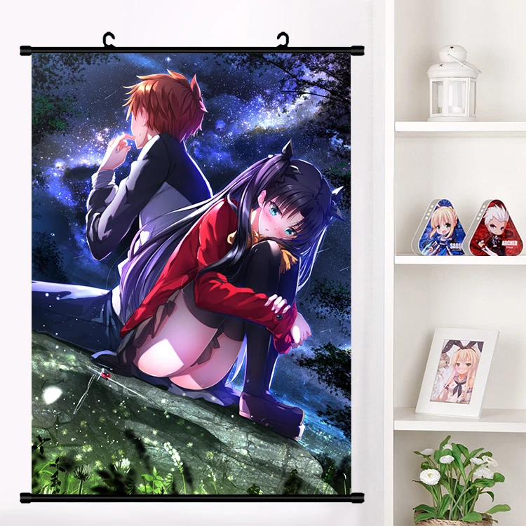 Японский аниме Fate/stay night Tohsaka Rin сексуальный косплей настенная прокрутка роспись