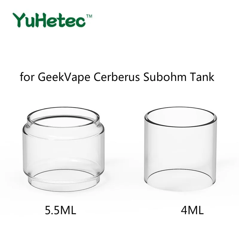 

2PCS Original YUHETEC Replacement Glass TUBE for GeekVape Cerberus Subohm Tank 5.5ml/4ml Atomizer