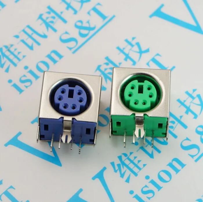 

5PCS/LOT Keyboard socket PS2 socket 6P purple green mouse socket all-inclusive six-core S-terminal 6-pin Connector
