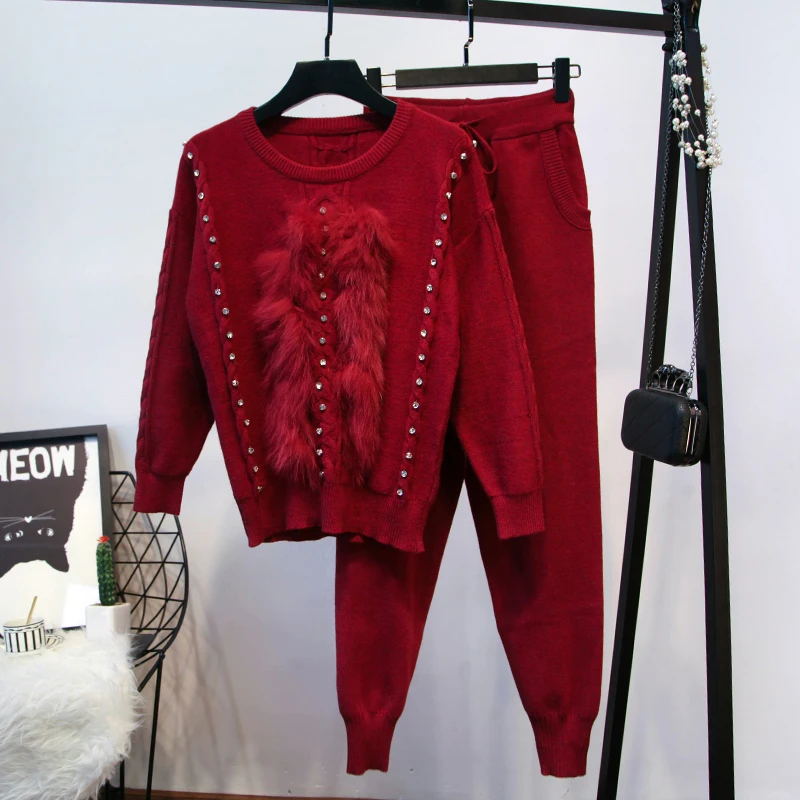 HIGH STREET New Fashion 2018 Designer Suit Set Women's Fur