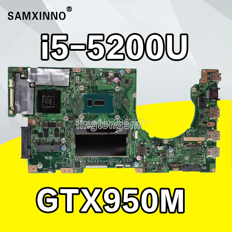 

K501LX Laptop motherboard for ASUS K501LX K501L K501 Test original mainboard 4G RAM I5-5200U GTX950M-4G motherboard test 100% ok