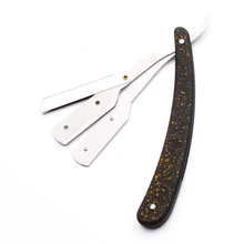 100 шт. 15*2 см резиновая и Пластик Для мужчин салон Парикмахерская лезвию бритвы складной бритья Ножи удаления волос инструменты для бритья 6107