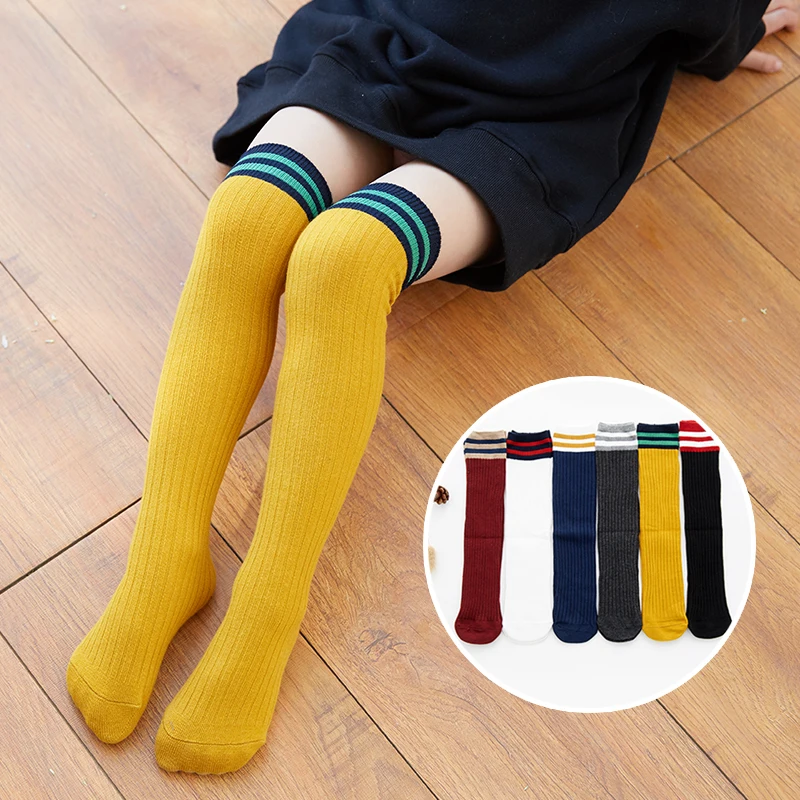 Children Girls Long sock Toddler baby boys knee socks solid candy color