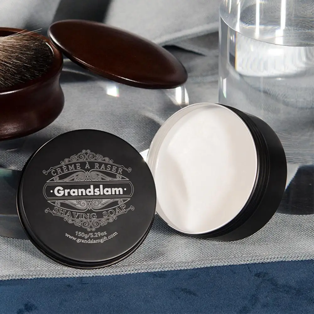 

Grandslam Men's Natural Soft Shaving Cream Handmade Soap for Men 150G/5.29Oz Barber Salon Shave Beard Cream Face Smooth Cleaning