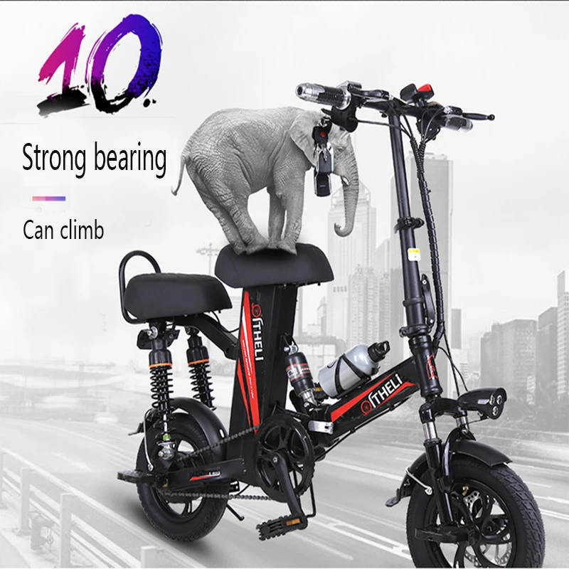 Flash Deal Folding 48V 600W camping electric bicycle lithium battery motorcycle electric moped for men and women small two seats car 9