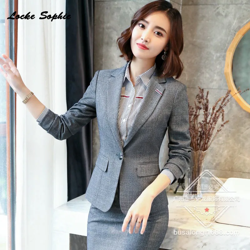 1pcs Women Plus size Blazers coats 2018Autumn cotton blend Splicing Long sleeves Suits jackets ladies Skinny Blazers Suits coats