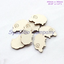 (100pcs/lot) 30MM Blank Rustic Sheep Oranments Unfinished Wooden Favor Supply Cutout 1.2″-CT1482B
