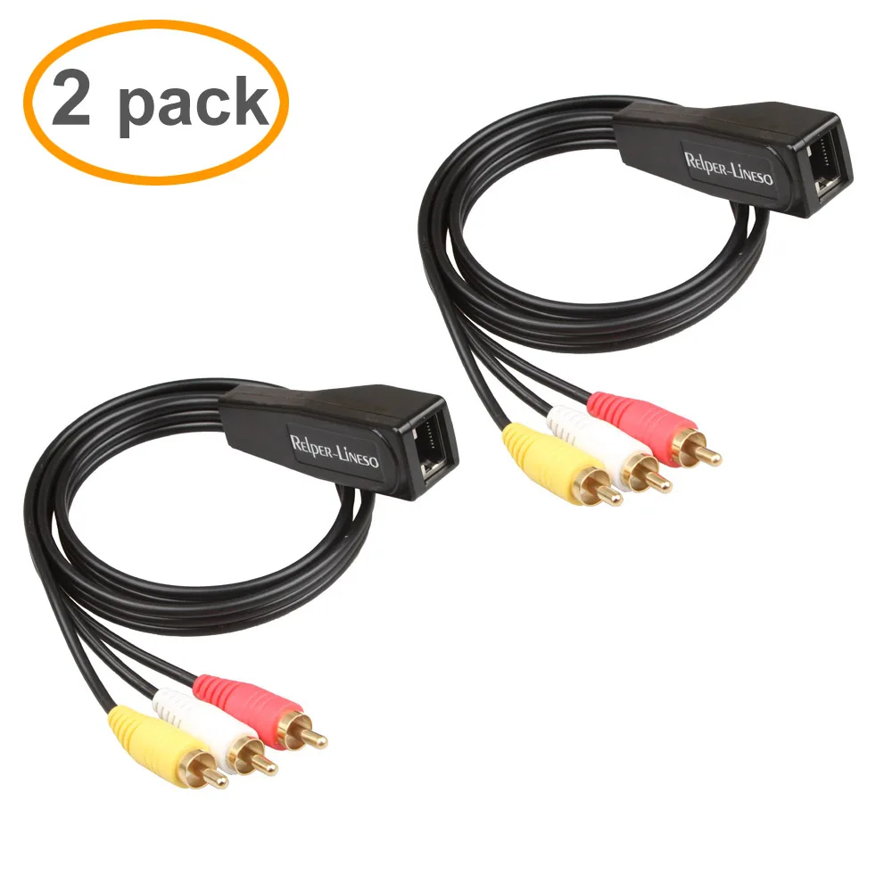 Najtaniej Repper lineso 50M 3RCA Extender 2 Pack 3 RCA do RJ45 Balun komponent wideo i przedłużacz audio przez Cat5 6