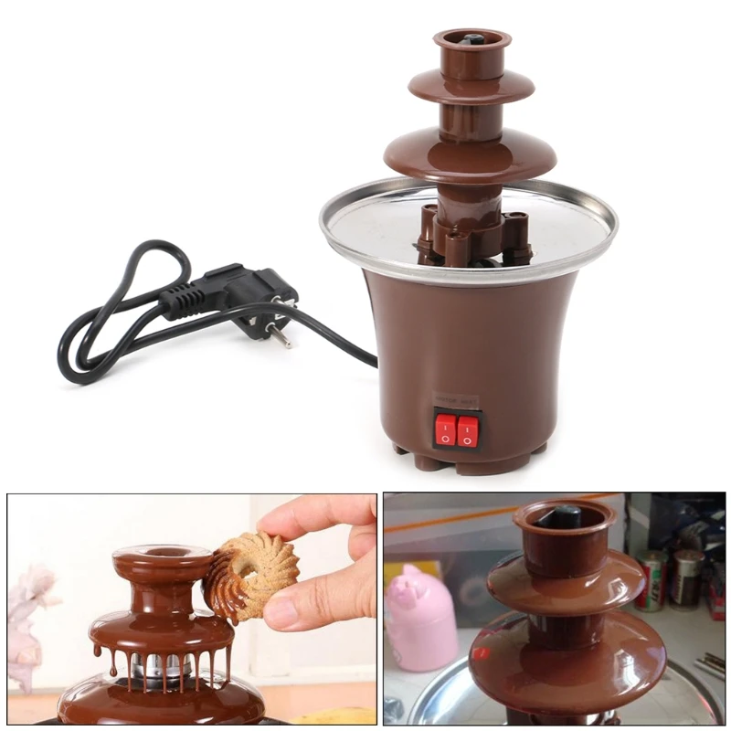

Mini Stainless Steel Chocolate Fondue Fountain 3 Tier For Dipping Retro Series