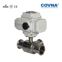 DN15 19 мм электрическая санитарная Нержавеющая сталь 3 способа шаровой клапан