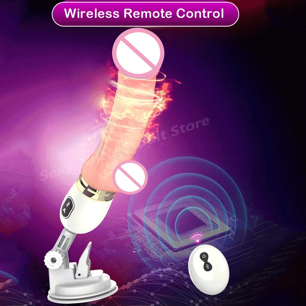 Realistic Big Dildo Vibrator Adult Sex Toys For Women Masturbator Wireless Remote Penis Heating Telescopic Vibration Erotic Toys