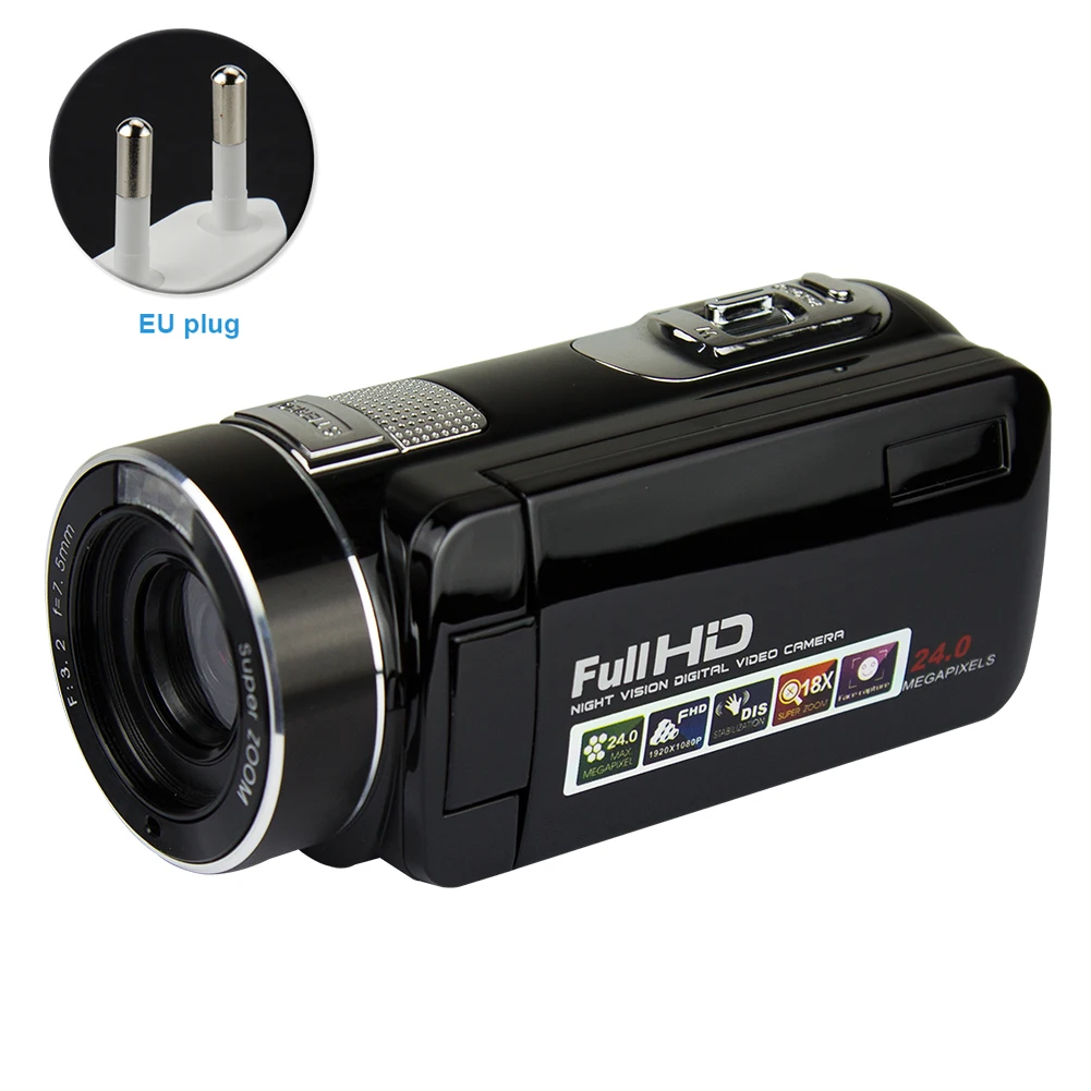 

Night Vision Durable 24 Million Pixels Portable Video Camcorder HD 1080P With Plug Digital Camera LCD Screen Handheld Infrared
