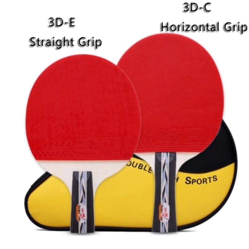 

Genuine Double Fish Table Tennis Racket 3D-C Horizontal / 3D-E Straight Racket for Beginners 1 piece Sporting Goods with Bag