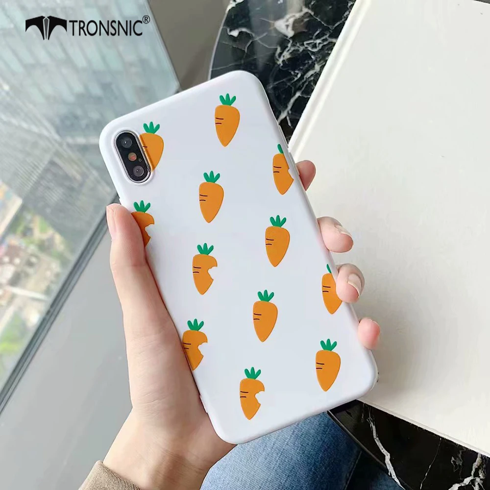 

TRONSNIC Carrot Phone Case for iPhone X XS MAX XR Transparent Funny Matte Silicone Case for iPhone 6 6S 7 8 Plus Soft Cute Cover
