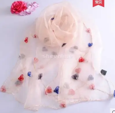 7 видов конструкций одежда высшего качества шелк бисер 3D цветок вышивка Шаль Этническая Пашмины Длинный шарф свет обёрточная бумага демисезонный применение - Цвет: A1 pink
