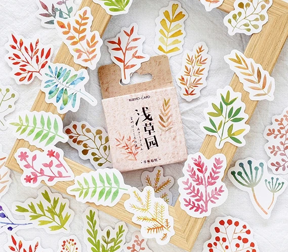

Leaf flower garden diy decorative stationary stickers(1pack=45pieces)