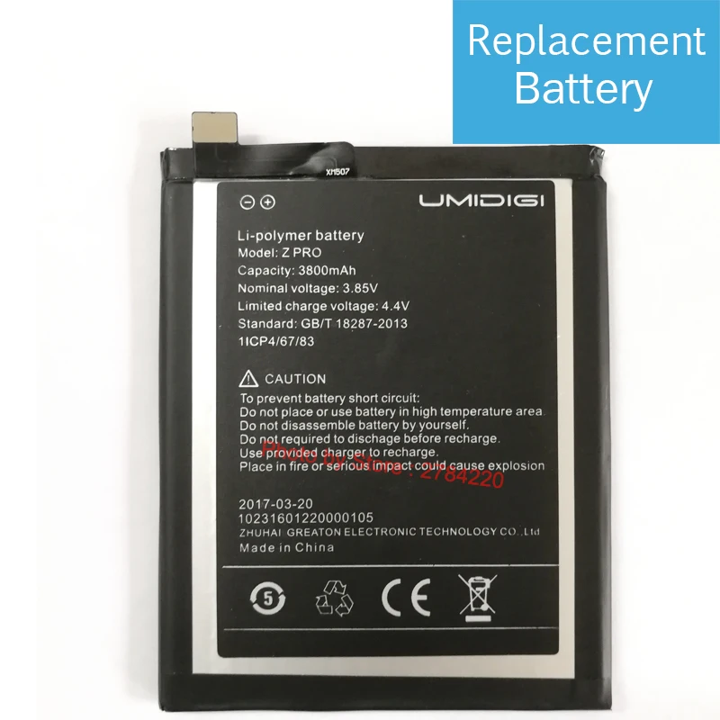 Новый оригинальный запасной аккумулятор 3800 мАч Z Pro для UMI Umidigi Pro/Z аккумуляторы