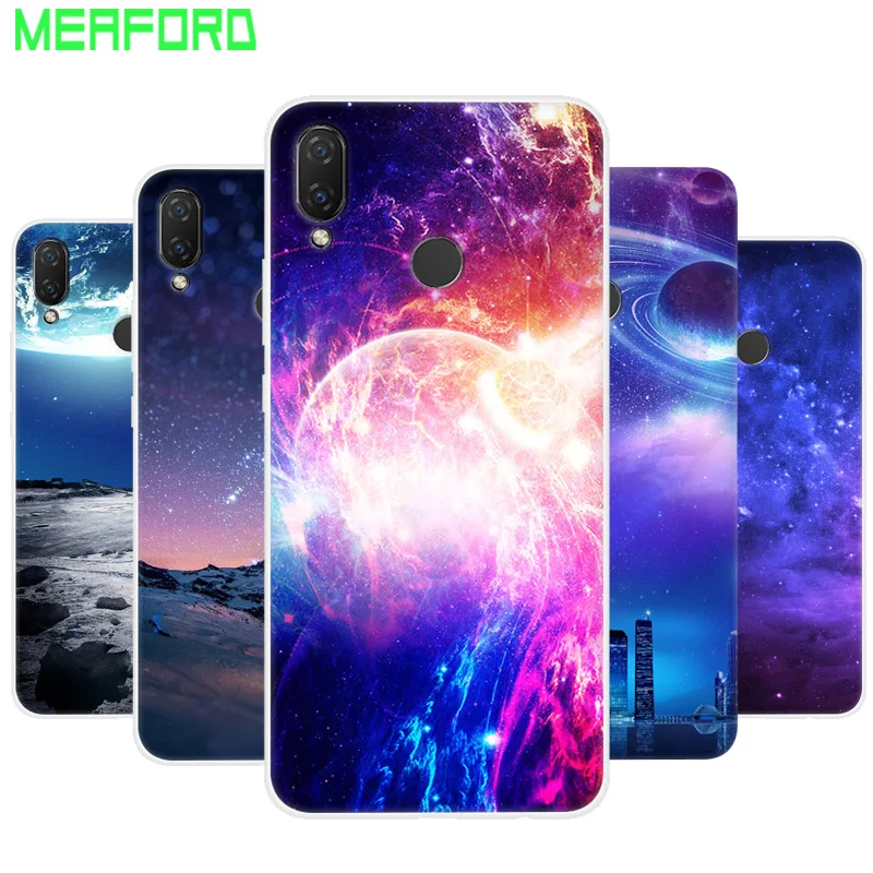 

Silicone Case For Huawei P Smart Plus Soft Phone Case Space Print Back Cover For Huawei nova 3i Clear bumper PSmart plus INE-LX1