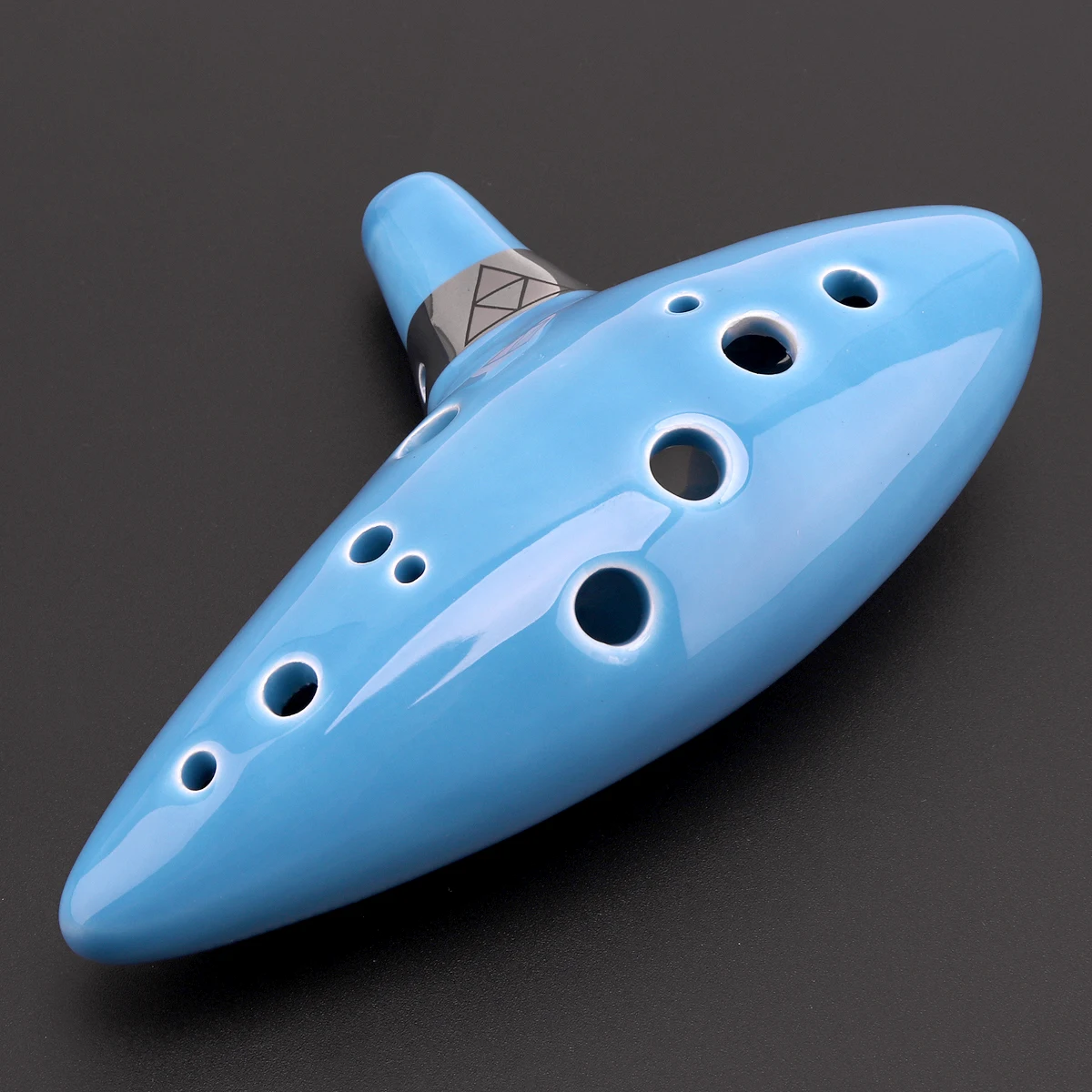 La leyenda de Zelda Alto 12 agujeros C tono Ocarina cerámica flauta cielo con cordón de correa para el cuello esmalte brillante cerámica instrumento musical