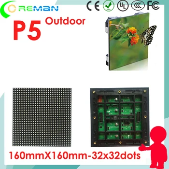 

Shenzhen led manufacture outdoor p4 p5 led module 32*32 64*32 outdoor led matrix rgb , taxi top advertising led sign module p5