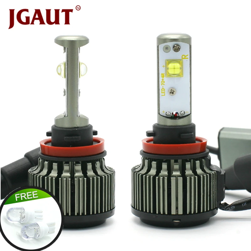 JGAUT H4 светодиодный автомобильный светильник H1 H3 H7 H11 880 9005 9006 80 Вт 9000LM Canbus турбо 6000K