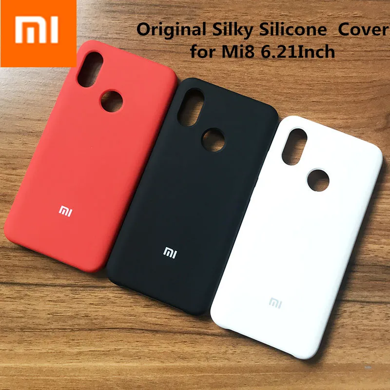 

Original Xiaomi Mi 8 Case Silky Soft Touch Liquid Silicone Mobile Phone Case for Mi 8 Shockproof Protecive Cover Shell