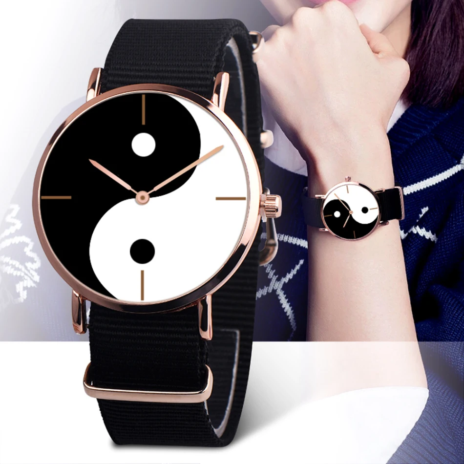 

DICTAC Alloy Quartz Watch Simple Durable Tai Chi Quartz Watch Fashion Faux Leather Watch Strap For Men And Women