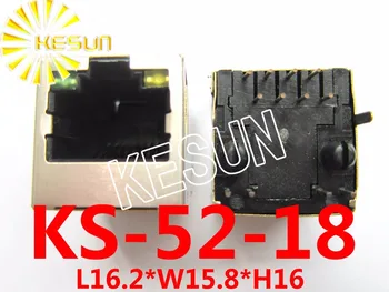 

FREE SHIPPING 20PCS x RJ45 PCB Modular jack Network socket LAN CONNECTOR plug 5224-8C WITH SHIELD with LED 180degree top-entry