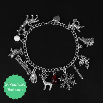 

20 Pcs a Lot Game of Thrones Bracelet Hand of the King Targaryen Dragon Winter Is Coming Wolf Wristlets Anklets Christmas Gift