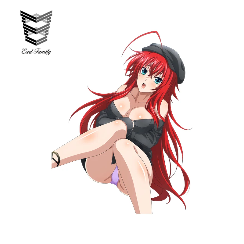 EARLFAMILY, сексуальные наклейки на автомобиль, для старшей школы, DxD Rias Gremory, 3D, для стайлинга автомобиля, виниловая наклейка на окна, стеклоочиститель, наклейка, аксессуары