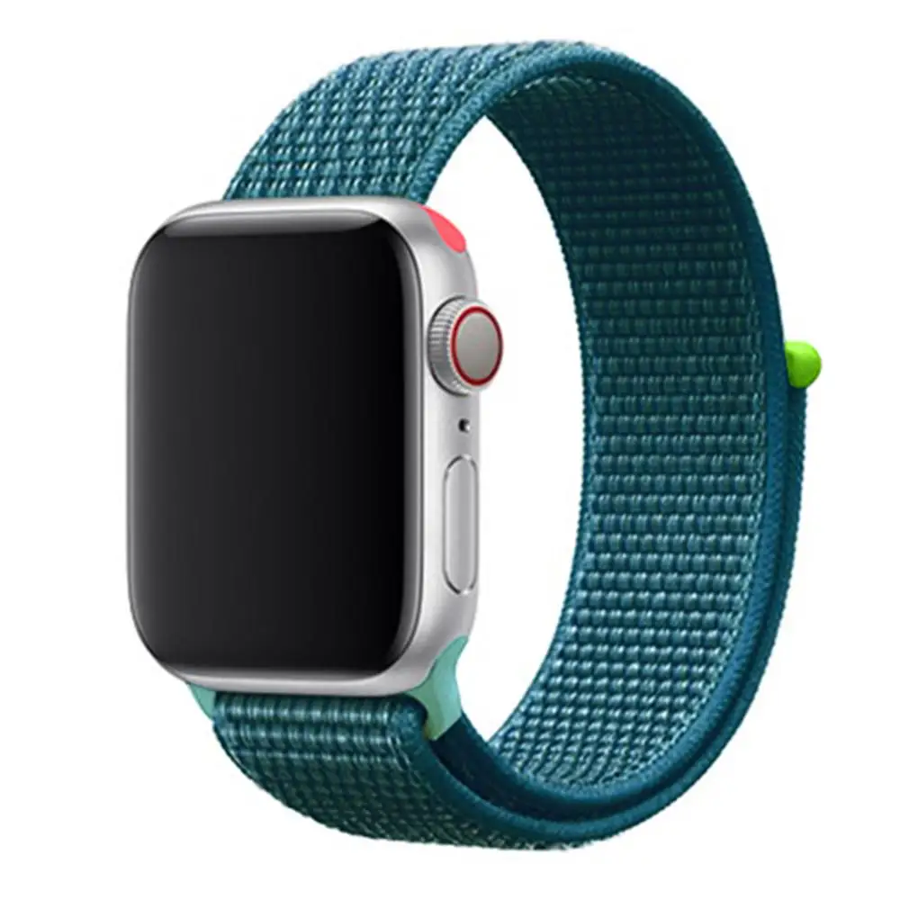 Нейлоновый ремешок для apple watch 5 4 band correa apple watch 44 мм 42 мм 40 мм 38 мм iwatch 5 4 3 2 1 цветной браслет - Цвет ремешка: Cape Blue 6 hit