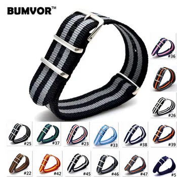 

Code 33-48,2016 Nato Nylon Strap 20mm Watch Band Bracelet Woven Zulu Strap 20Mm Wristwatch Band Buckle Fabric strap on for hours