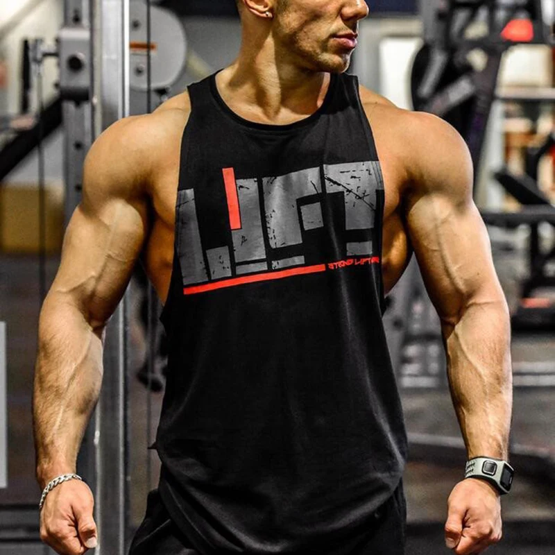 

Men Gym Singlet Tank Tops Loose Breathable Bodybuilding Tops for Summer KNG88