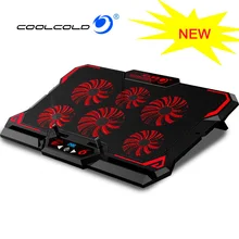 COOLCOLD 17 дюймов игровой ноутбук кулер шесть вентиляторов светодиодный экран два usb-порта охлаждающая подставка для ноутбука Подставка для ПК ноутбук