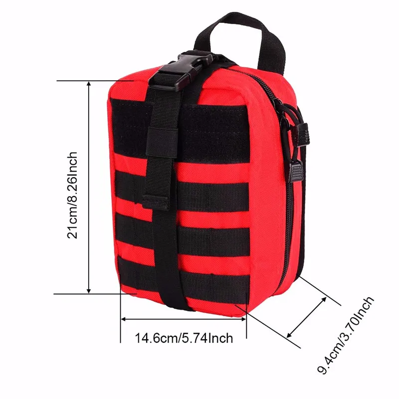Тактическая медицинская сумка, съемный чехол для первой помощи, аварийный чехол, наборы для выживания для рюкзака, ремень для путешествий, кемпинга, походов, охотничьего инструмента - Цвет: red