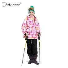 Детектор девочек лыжный Комплект зимний теплый для катания на лыжах куртка Chilldren Открытый водонепроницаемый ветроустойчивый Сноуборд костюм