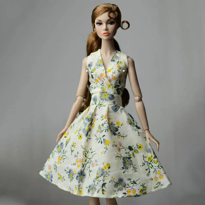 Модное Цветочное платье в деревенском стиле для куклы Барби; вечерние платья для куклы Барби; аксессуары для одежды