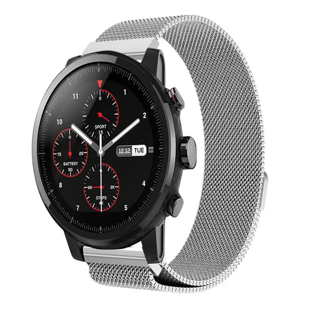 Универсальный 22 мм металлический холст замена часы браслет ремешок для Xiaomi Huami Amazfit Pace Stratos для samsung gear S3