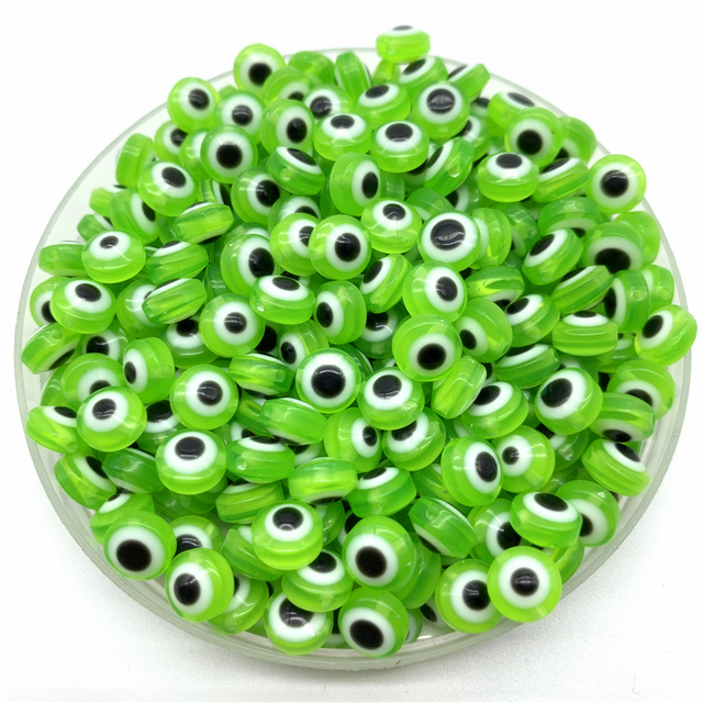 8mm Oval Shape Spacer Beads Evil Eye Beads Stripe Resin Spacer Beads For Jewelry Making Bracelet Necklace Charms