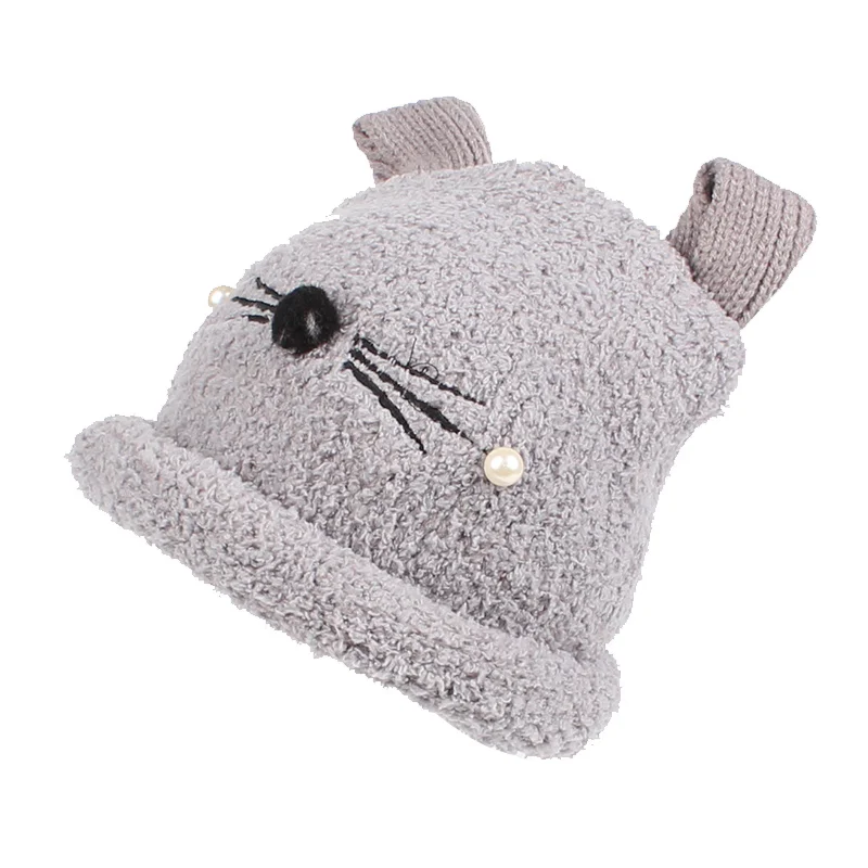 Cat Baby Hat For Girls Newborn Photography Props Cute Soft Children Hat With Ears Cotton Solid Winter Warm Baby Beanie For Girls (19)