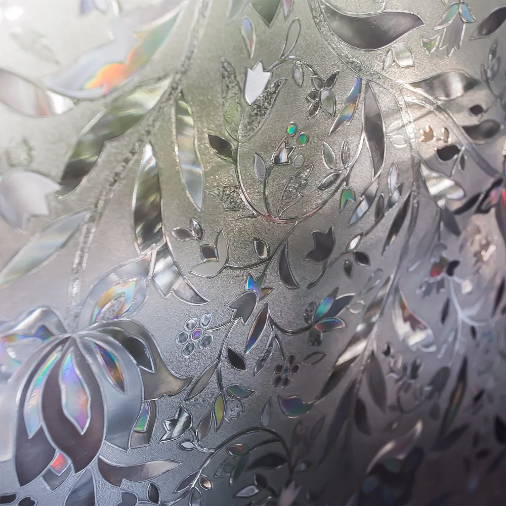 Хлопковая цветная s оконная пленка для уединенности покрытие 3D статическое цветочное украшение черное цветное окно конфиденциальности стеклянная наклейка размер 90x200 см