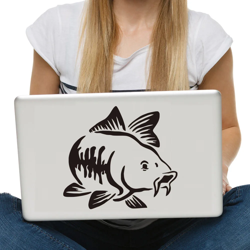 Carp Fishing Cute Design Vinyl Computer Sticker For Car Wall Laptop Funny Removable Adhesive Waterproof Notebook Sticker