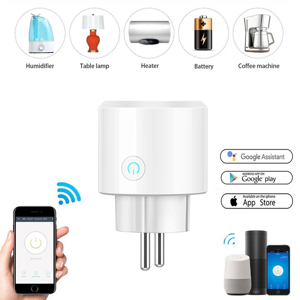 

US UK EU Plug Wifi Smart Home Plug Socket Switch Remote Control WiFi Socket Compatible with Alexa Google Home Assistant