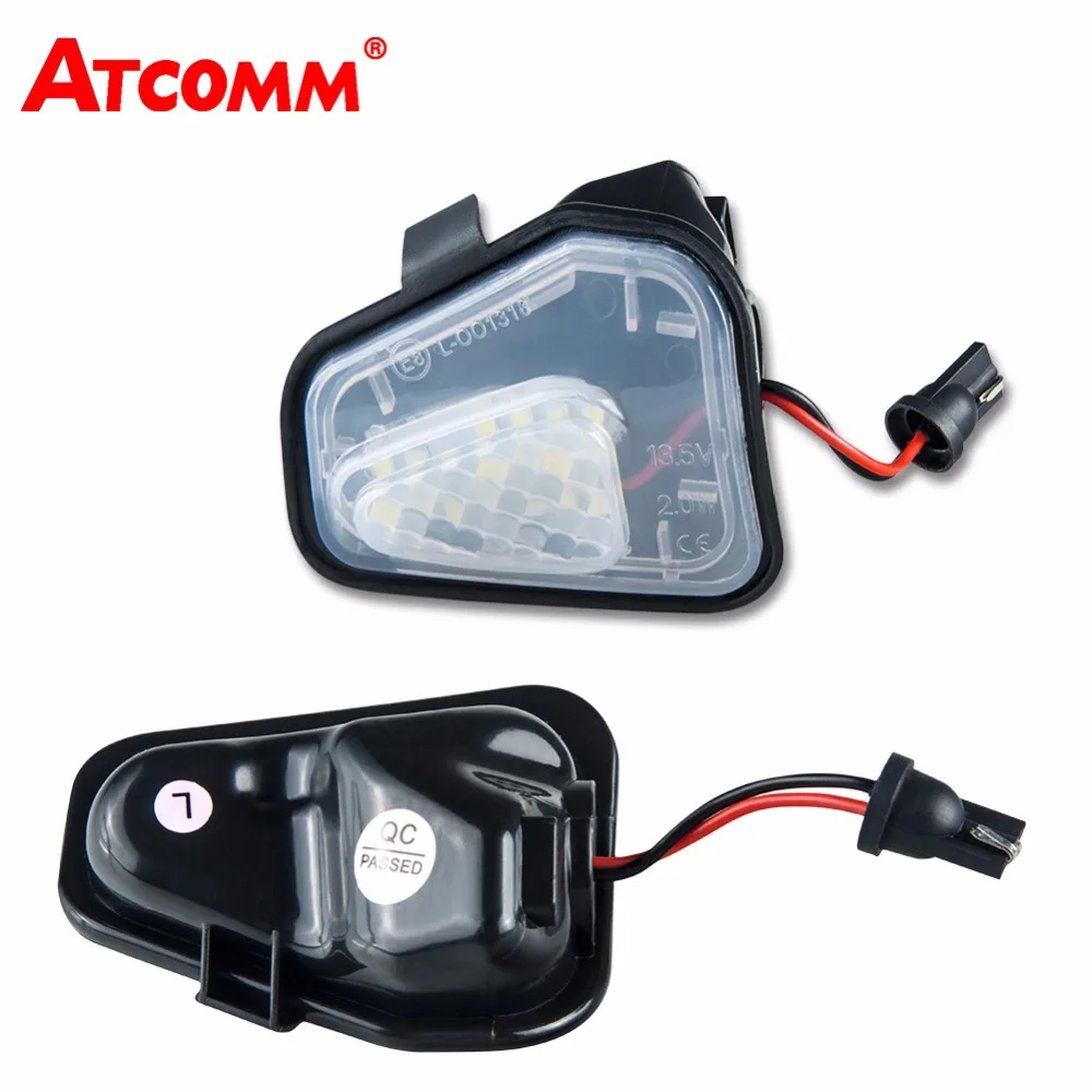 ATcomm 2 шт. 6500 K супер белый 18 SMD 2835 Чип 12 В светодиодный свет зеркала заднего вида для