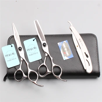 

3Pcs 6" 17.5cm 440C AQIABI Hairdressing Scissors Professional Hair Scissors Cutting Shears Thinning Scissors Beauty Tools A9009