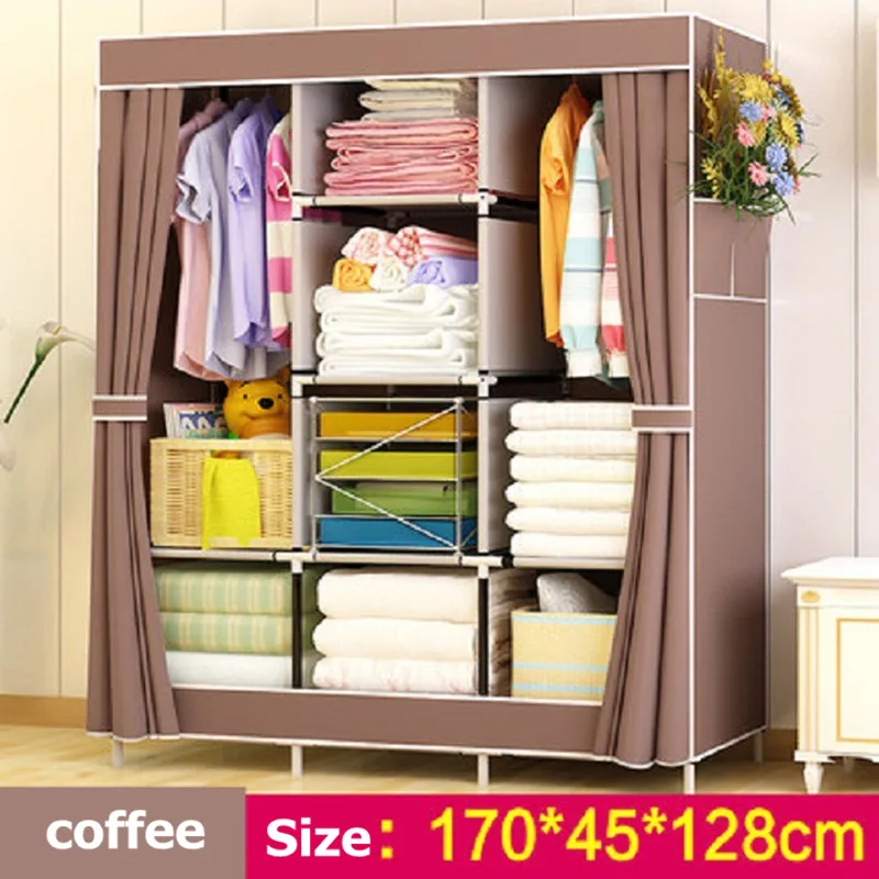 Simple modern folding wardrobe assembled Non woven Fabric closet