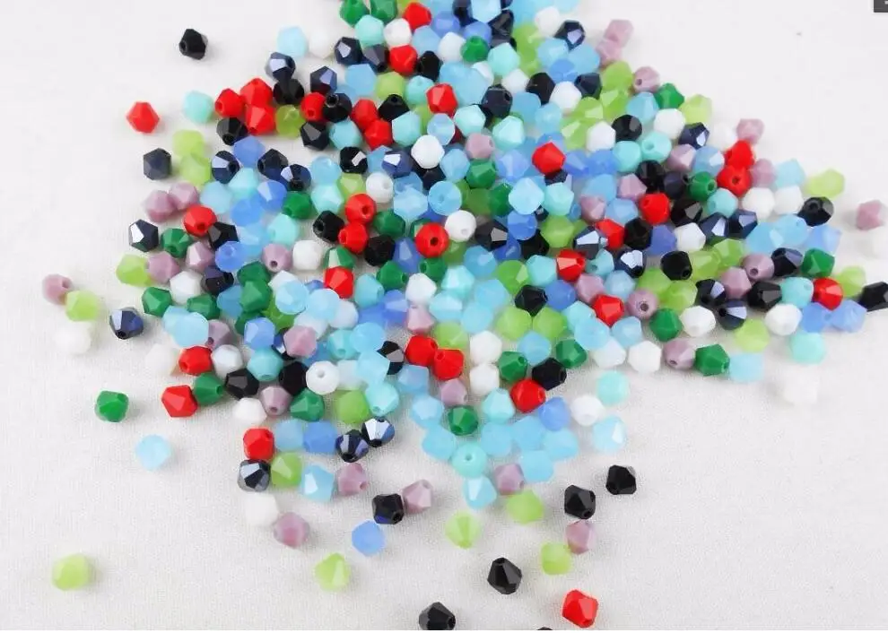 

Non-hyaline White AB Color 100pcs 4mm Bicone Austria Crystal Beads charm Glass Beads Loose Spacer Bead Jewelry Making