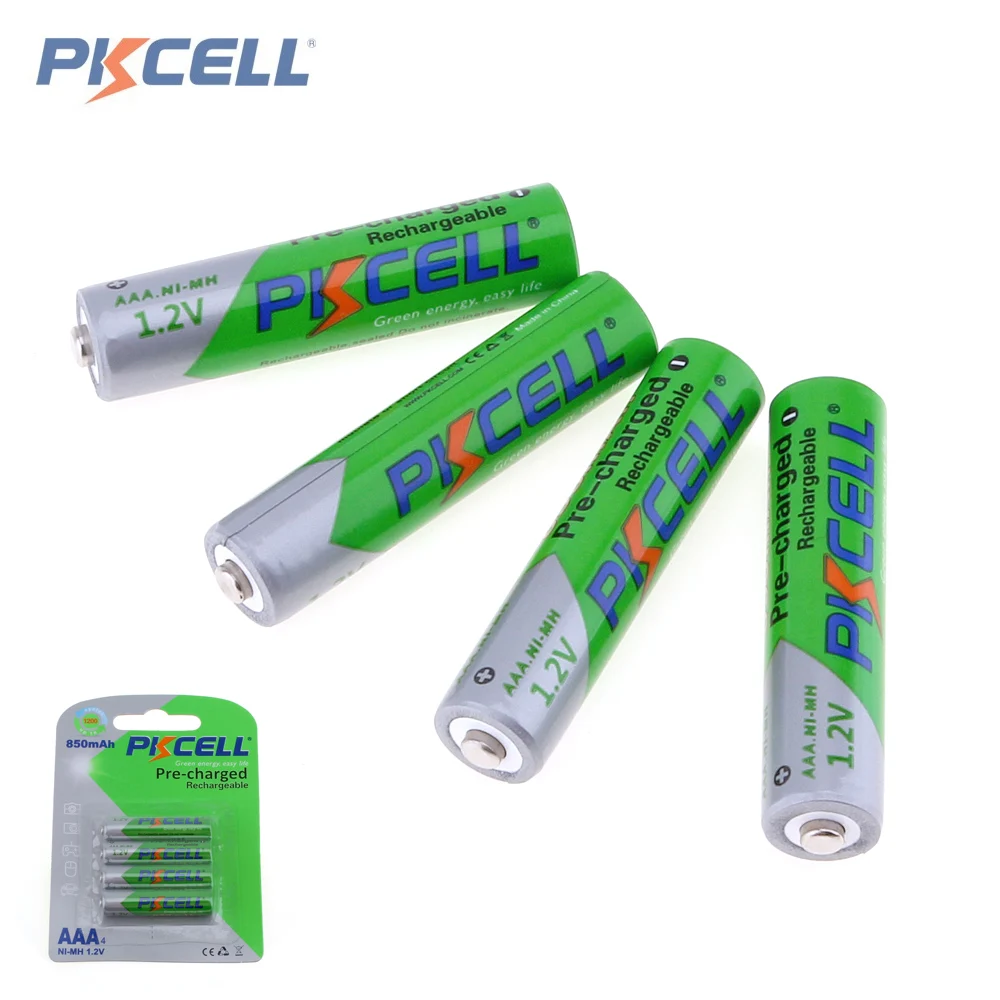 

PKCELL 4pcs 1.2V AAA 850mAh Batteries NI-MH AAA Rechargeable Battery Batteries 3A Bateria Baterias